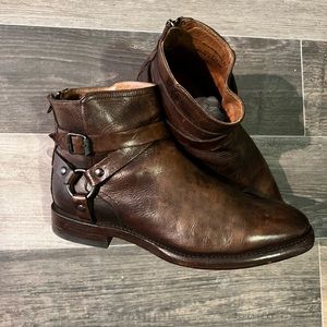 Frye Leather Harness Ankle Boot